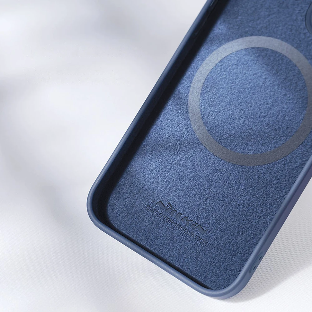 Dėklas Nillkin CamShield Silky Magnetic Silicone Apple iPhone 14 Pro Max šviesiai žalias