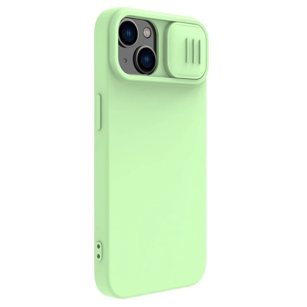Dėklas Nillkin CamShield Silky Magnetic Silicone Apple iPhone 14 Plus šviesiai žalias
