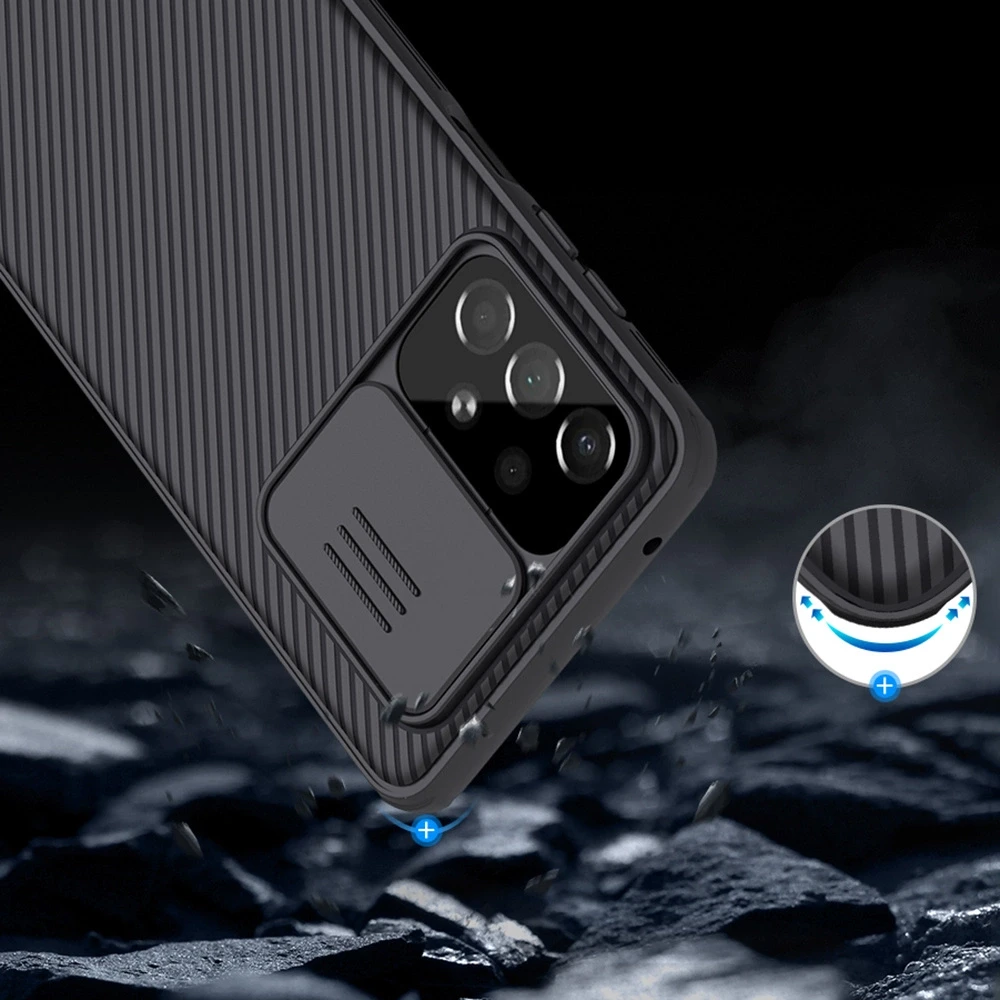 Nillkin CamShield Pro Armored Camera Protector Samsung Galaxy A73 dėklas telefonui mėlynos spalvos