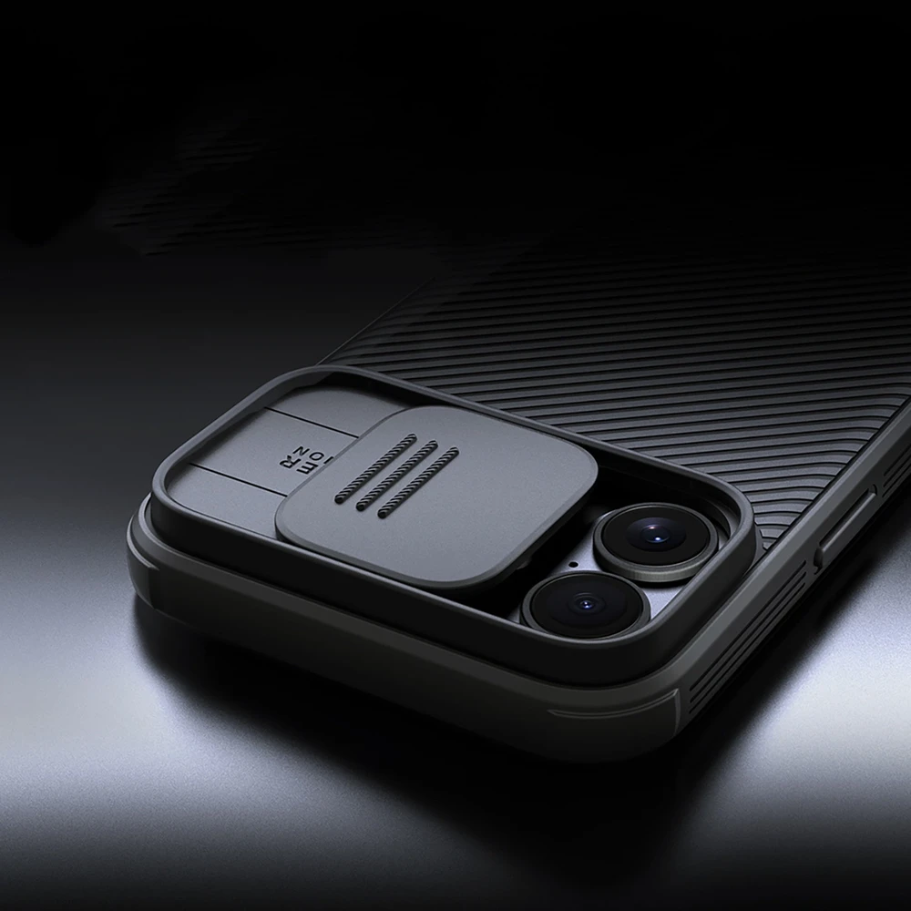 Nillkin CamShield PRO Hard Apple iPhone 16 dėklas telefonui juodos spalvos