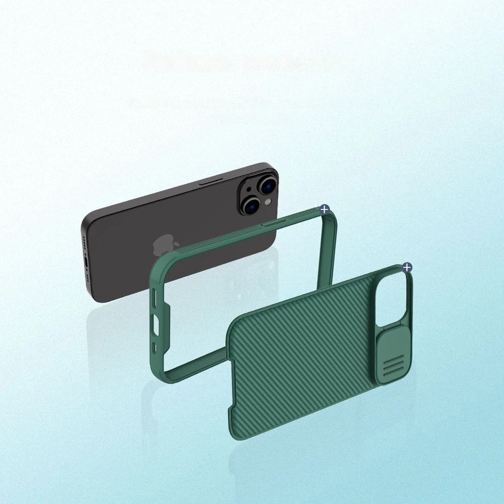 Nillkin CamShield Pro Apple iPhone 14 Plus Armored Camera Protector dėklas telefonui mėlynos spalvos