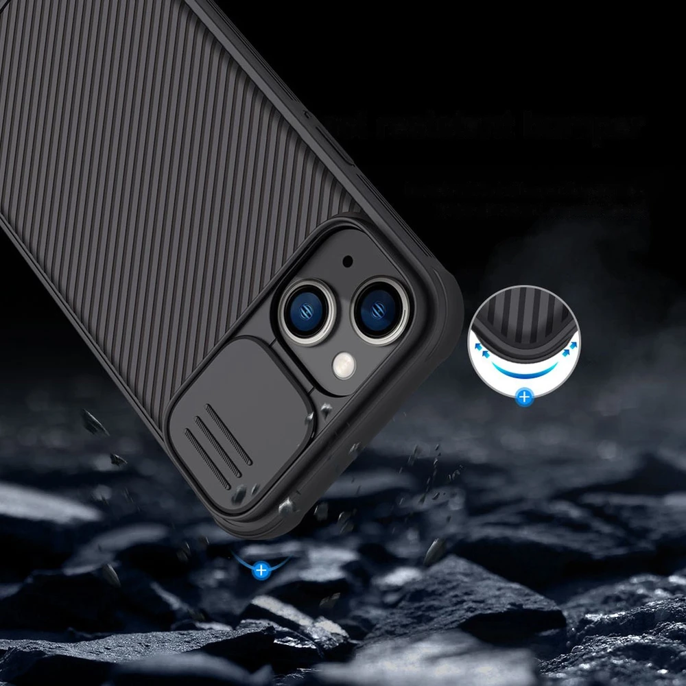 Nillkin CamShield Pro Apple iPhone 14 Plus Armored Camera Protector dėklas telefonui mėlynos spalvos
