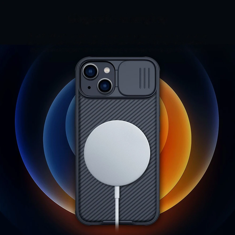 Nillkin CamShield Pro Magnetic Apple iPhone 14 Plus Camera Protector dėklas telefonui mėlynos spalvos (with MagSafe)