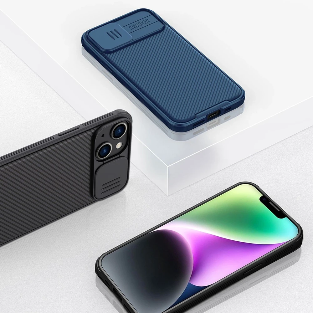 Nillkin CamShield Pro Magnetic Apple iPhone 14 Plus Camera Protector dėklas telefonui juodos spalvos (with MagSafe)