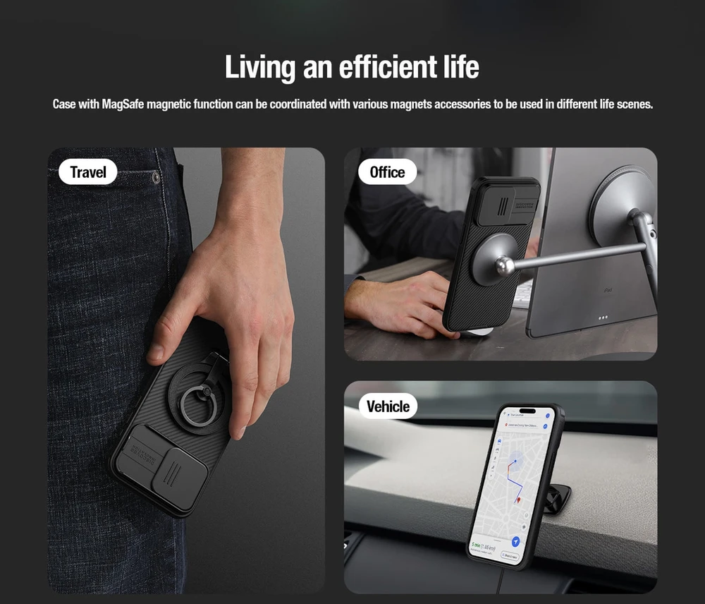 Nillkin CamShield PRO Magnetic Apple iPhone 15 Plus dėklas telefonui mėlynos spalvos