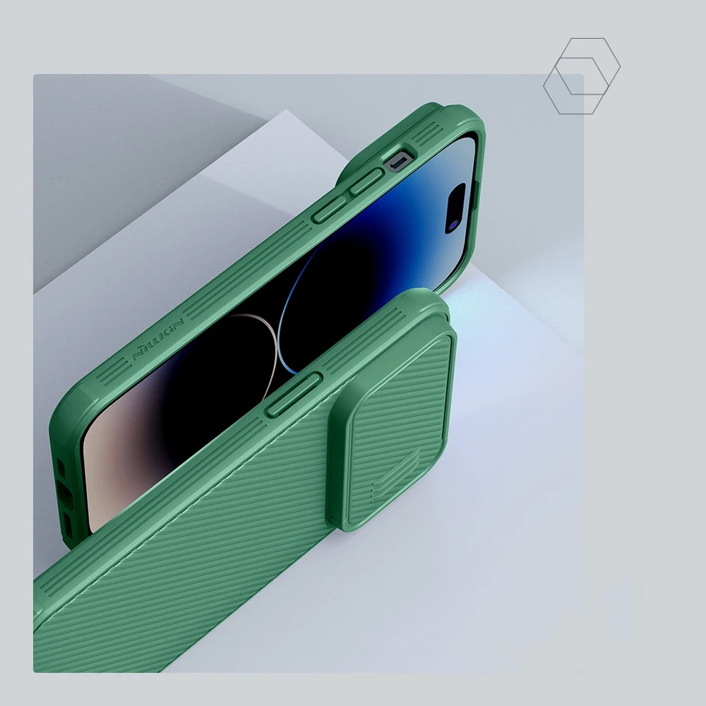 Nillkin CamShield S Apple iPhone 14 Pro Max Armored Camera Protector dėklas telefonui mėlynos spalvos