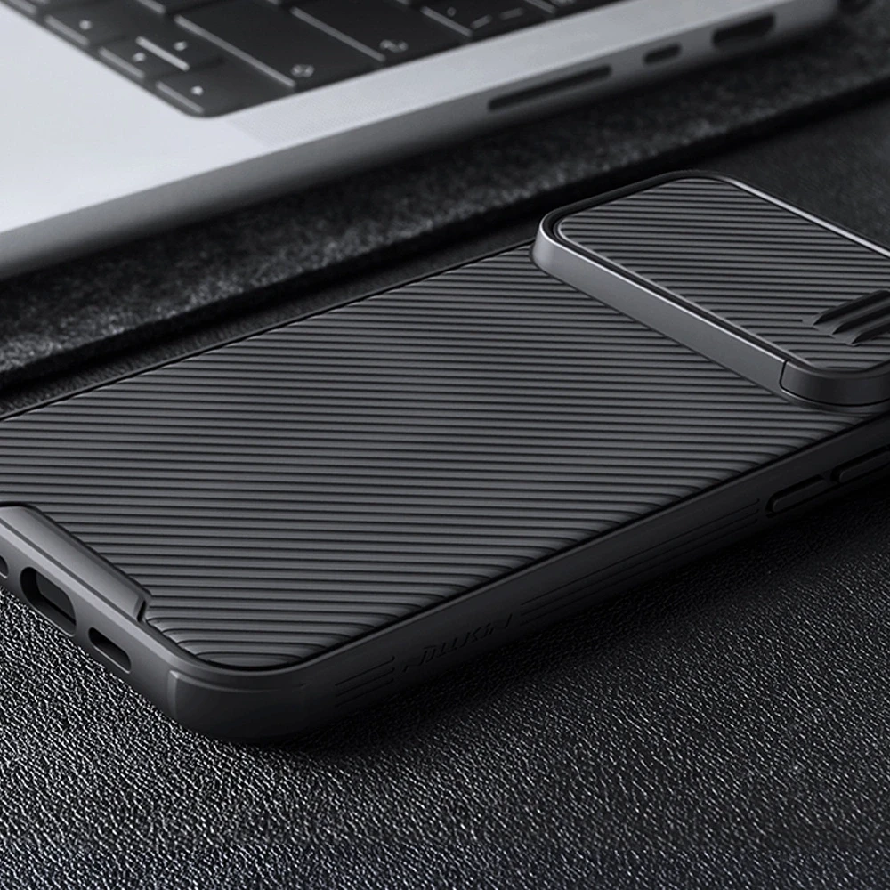 Nillkin CamShield S Apple iPhone 14 Pro Max Armored Camera Protector dėklas telefonui mėlynos spalvos