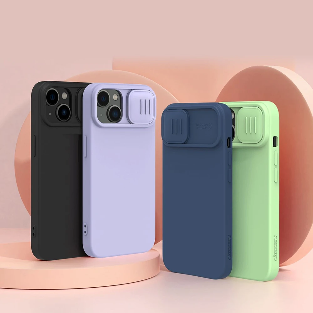Nillkin CamShield Silky silikoninis Apple iPhone 14 Plus with camera dėklas telefonui žalios spalvos
