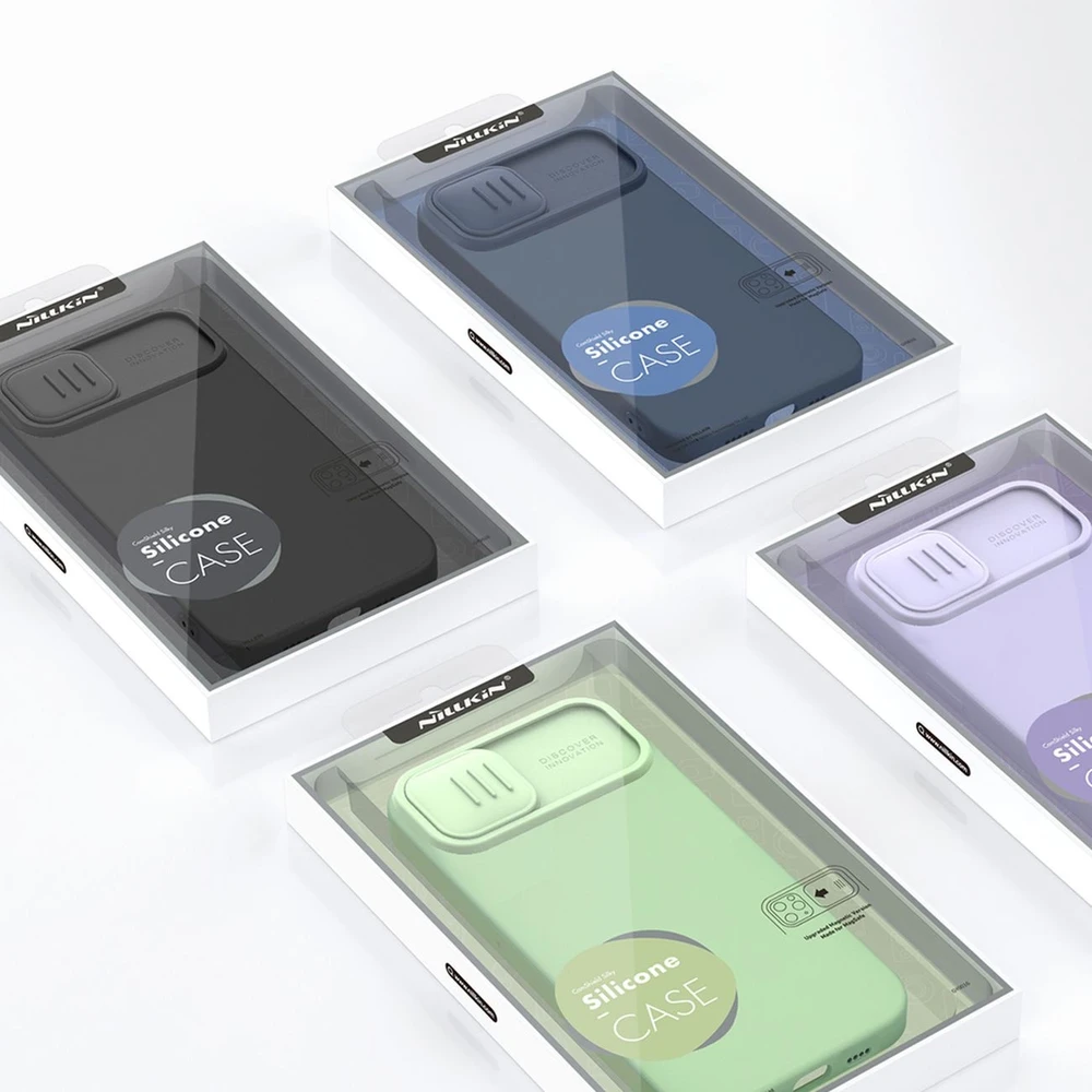 Nillkin CamShield Silky silikoninis Apple iPhone 14 Plus with camera dėklas telefonui žalios spalvos