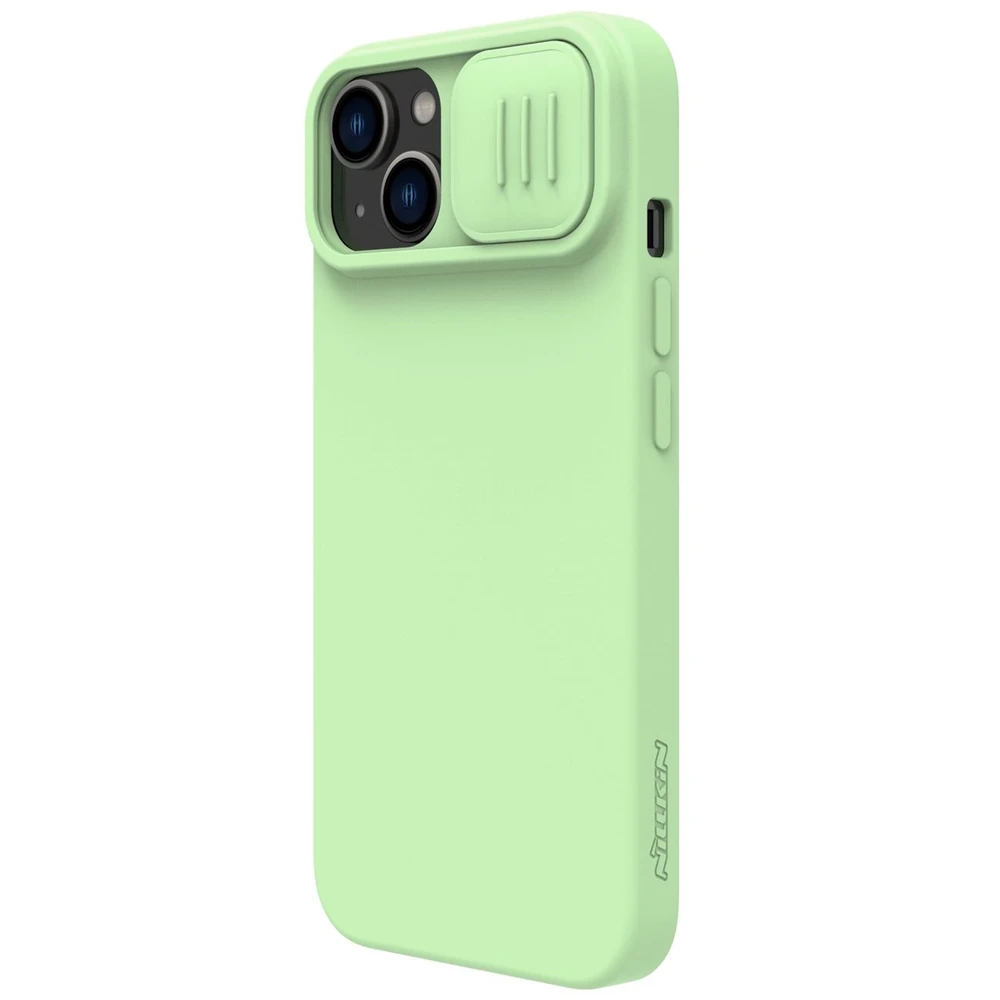 Nillkin CamShield Silky silikoninis Apple iPhone 14 Plus with camera dėklas telefonui žalios spalvos