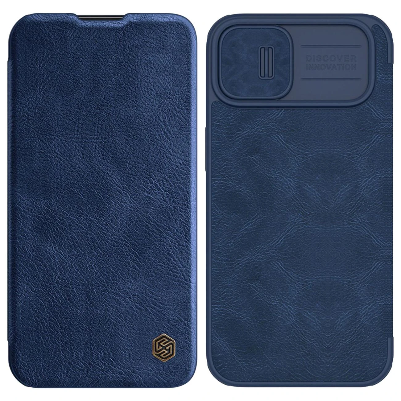 Dėklas Nillkin Qin Pro Leather Apple iPhone 14 Plus mėlynas