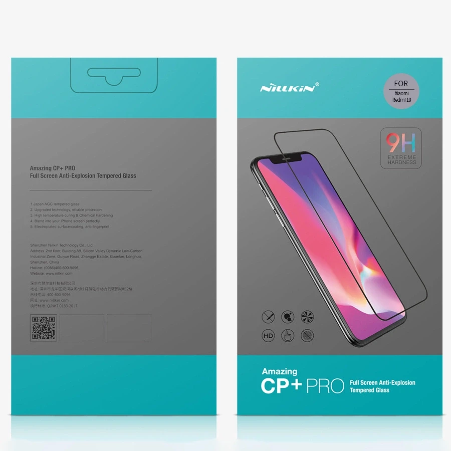 Nillkin CP+Pro ultra-thin apsauginis stiklas the entire screen with a 0.2 mm frame 9H Xiaomi Redmi 10 juodos spalvos