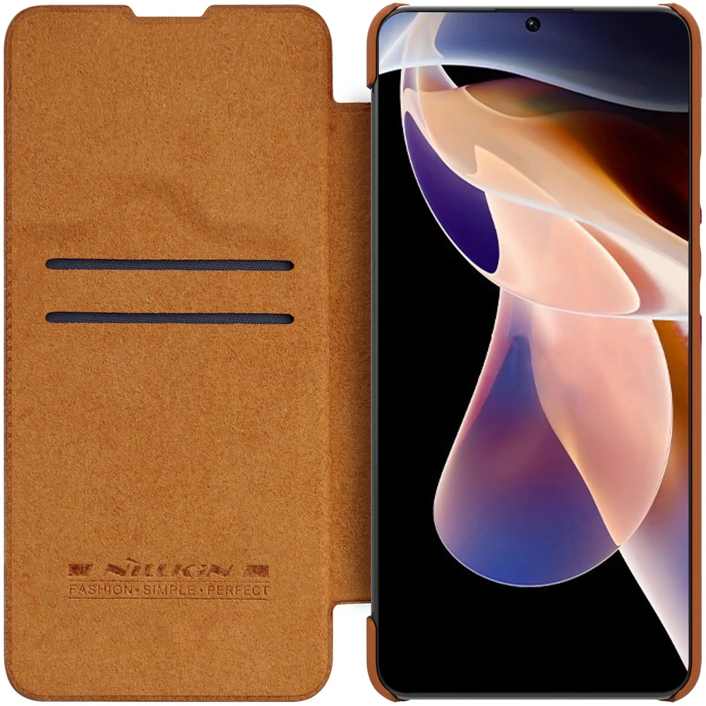 Dėklas NILLKIN QIN BOOK LEATHER CASE XIAOMI REDMI NOTE 11 PRO/11 PRO+ BROWN