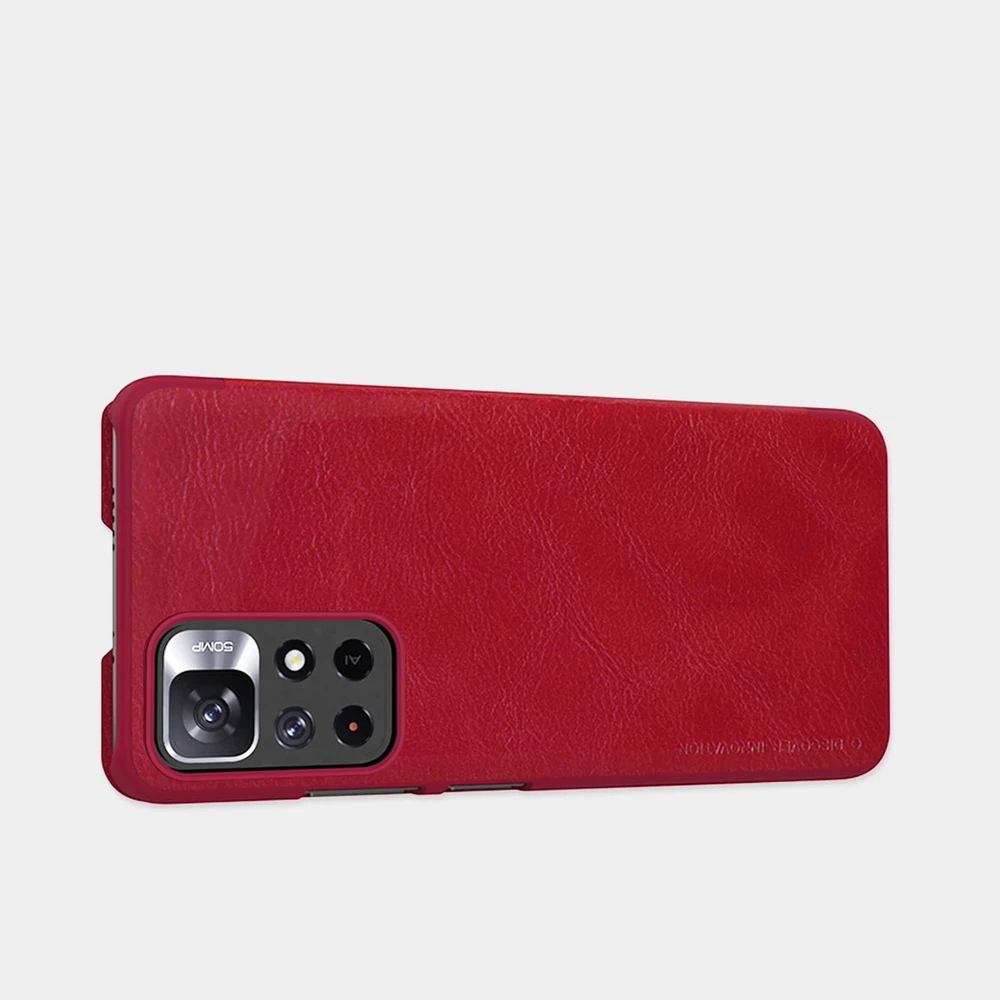 Nillkin Qin Flip Xiaomi Redmi Note 11T 5G / 11S 5G / 11 5G (China) / Poco M4 Pro 5G – dėklas telefonui juodos spalvos