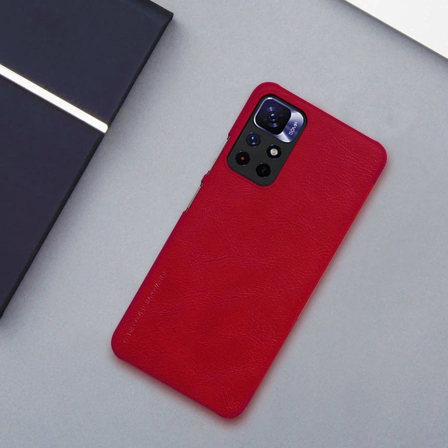Dėklas NILLKIN QIN BOOK LEATHER CASE XIAOMI REDMI NOTE 11 5G/POCO M4 PRO BROWN