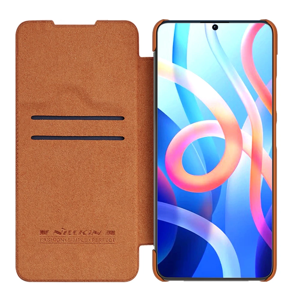 Dėklas NILLKIN QIN BOOK LEATHER CASE XIAOMI REDMI NOTE 11 5G/POCO M4 PRO BROWN