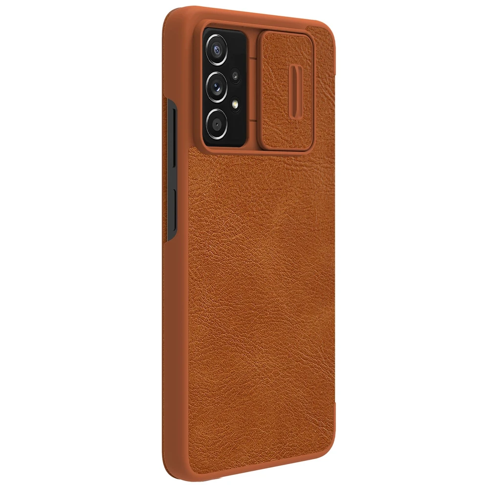 Nillkin Qin leather Samsung Galaxy A73 dėklas telefonui rudos spalvos
