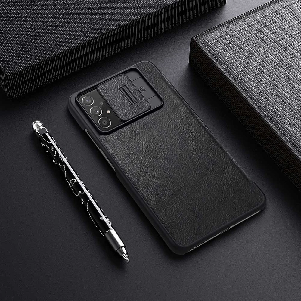 Nillkin Qin leather Samsung Galaxy A73 dėklas telefonui rudos spalvos