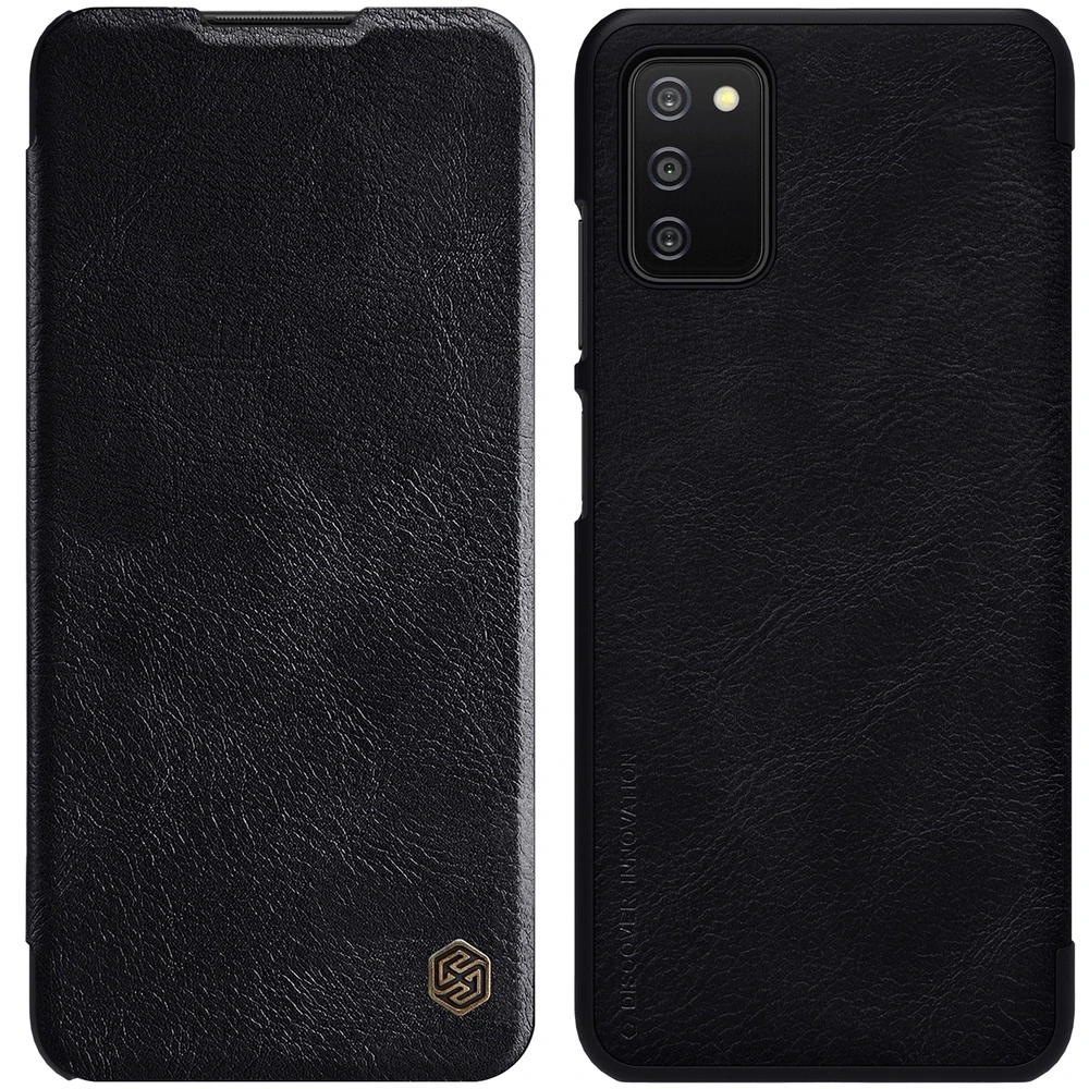 Nillkin Qin leather holster Samsung Galaxy A03s dėklas telefonui juodos spalvos
