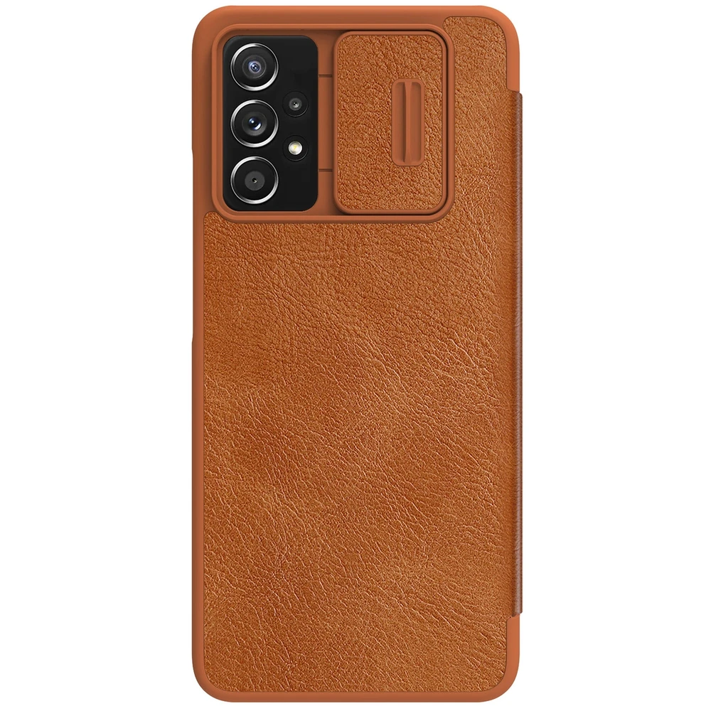 Nillkin Qin leather Samsung Galaxy A73 dėklas telefonui rudos spalvos