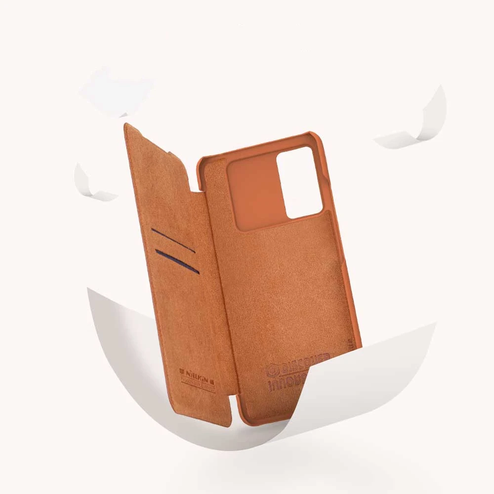 Nillkin Qin leather Samsung Galaxy A73 dėklas telefonui rudos spalvos