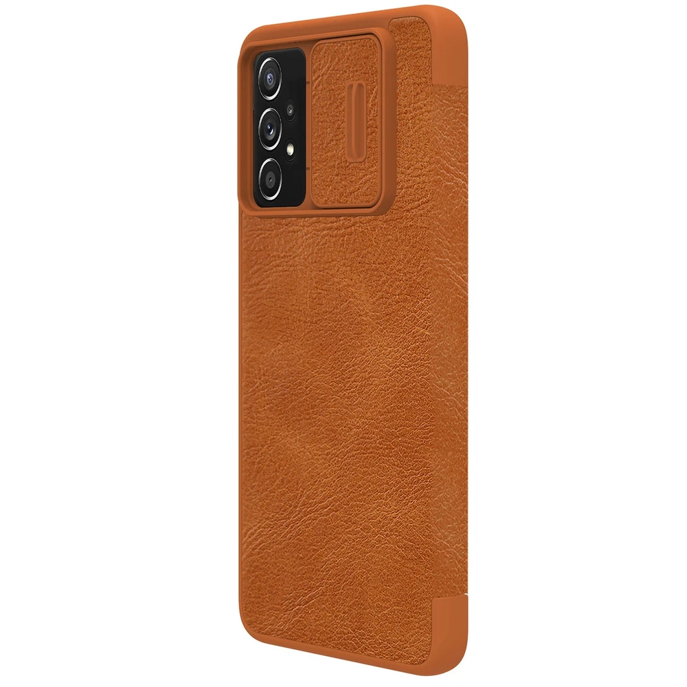 Nillkin Qin leather Samsung Galaxy A73 dėklas telefonui rudos spalvos