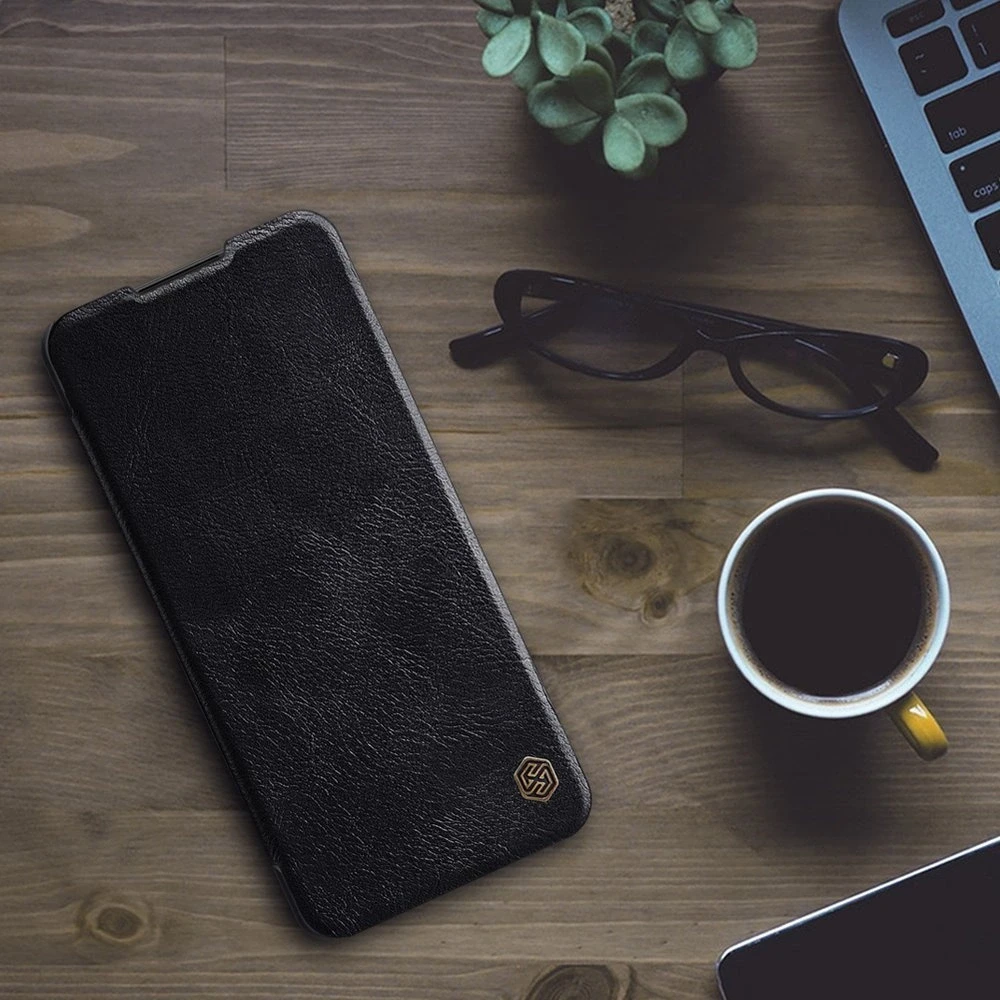 Nillkin Qin leather holster case Samsung Galaxy A42 5G dėklas telefonui juodos spalvos