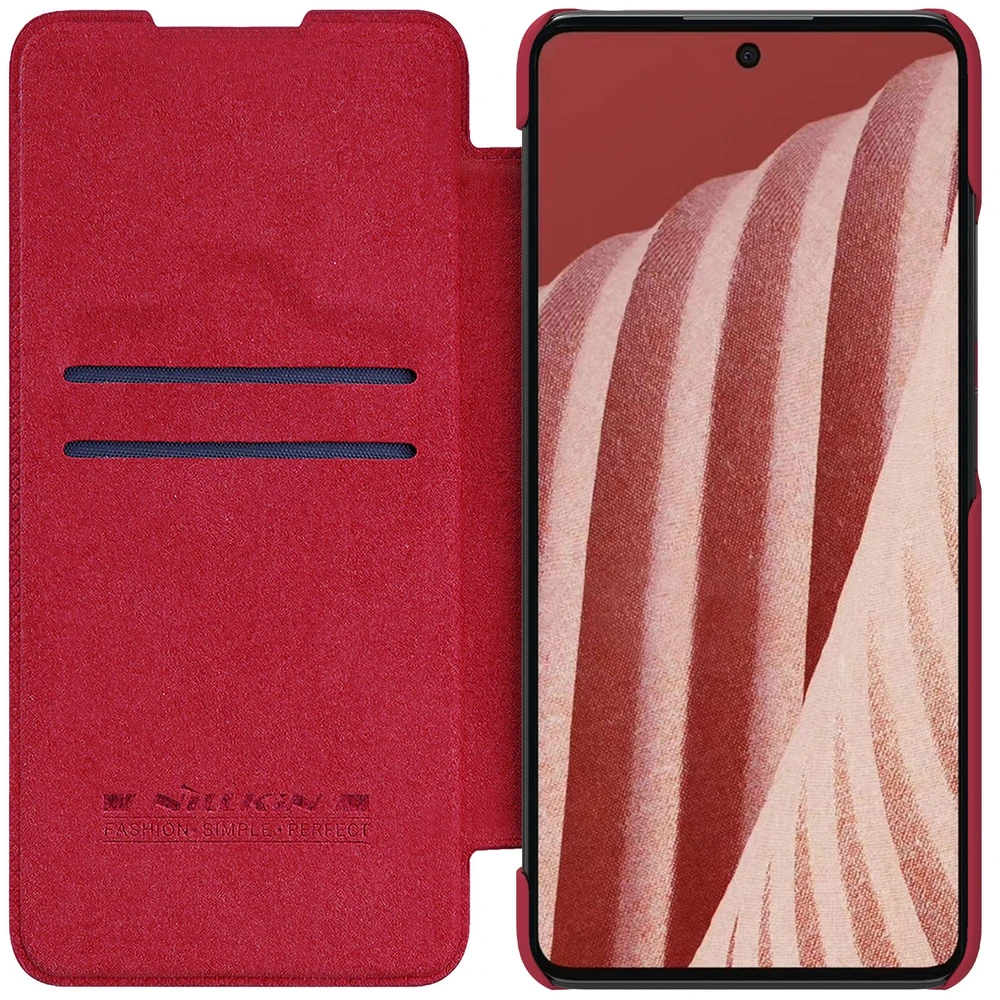 Nillkin Qin leather holster Samsung Galaxy A73 dėklas telefonui raudonos spalvos