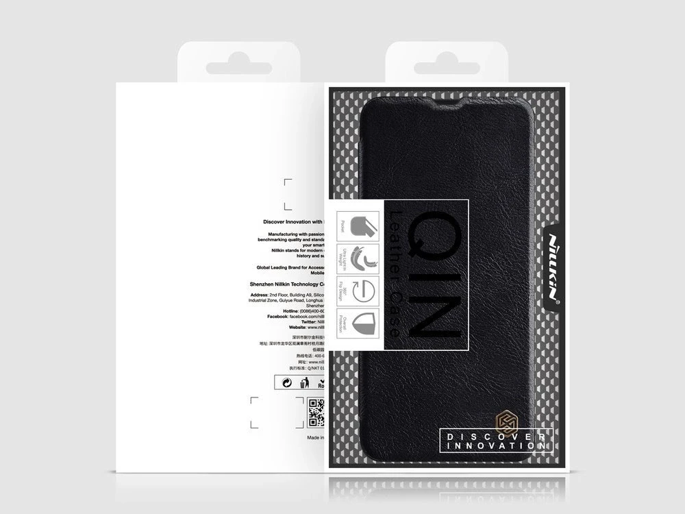 Nillkin Qin leather holster case Samsung Galaxy A42 5G dėklas telefonui juodos spalvos