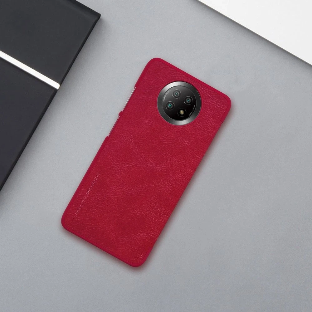 Nillkin Qin leather holster Xiaomi Redmi Note 9T 5G dėklas telefonui rudos spalvos