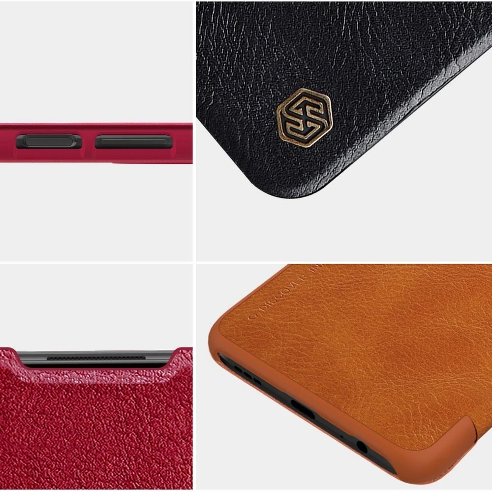 Nillkin Qin leather holster Xiaomi Redmi Note 9T 5G dėklas telefonui rudos spalvos