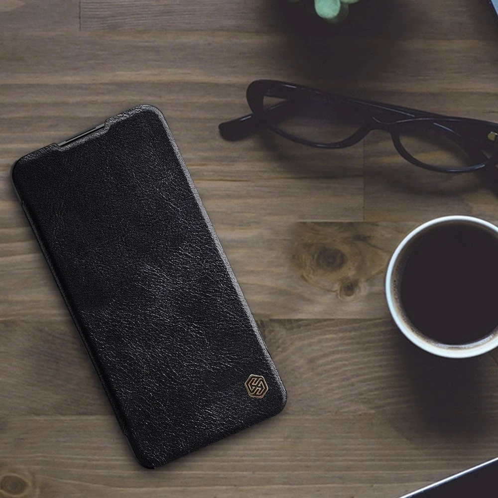 Nillkin Qin leather holster Xiaomi Redmi Note 9T 5G dėklas telefonui rudos spalvos