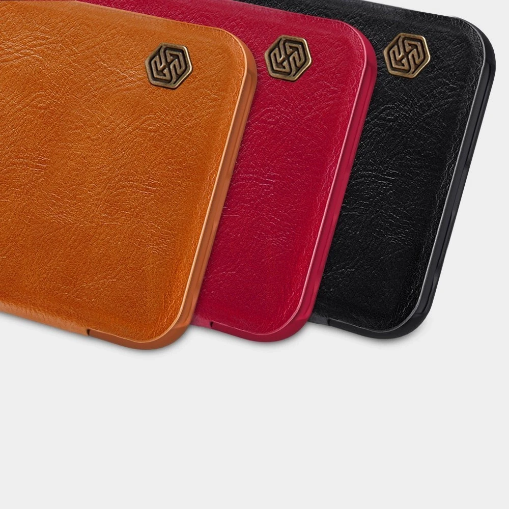 Nillkin Qin leather holster Xiaomi Redmi Note 9T 5G dėklas telefonui rudos spalvos
