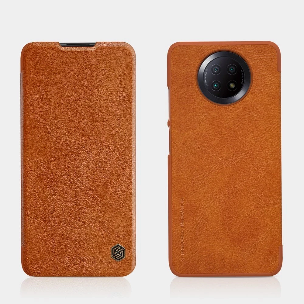 Nillkin Qin leather holster Xiaomi Redmi Note 9T 5G dėklas telefonui rudos spalvos