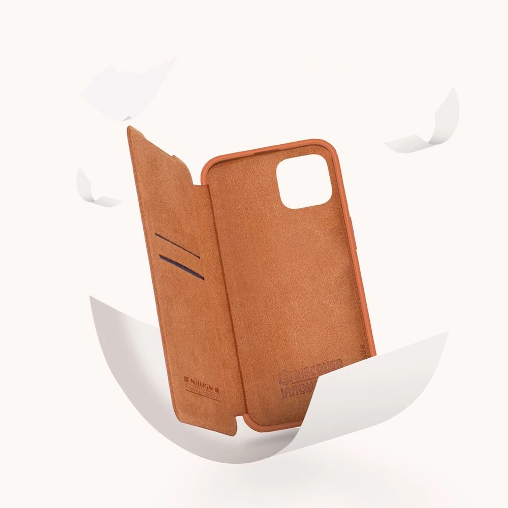 Dėklas Nillkin Qin Pro Leather Apple iPhone 14 Plus mėlynas