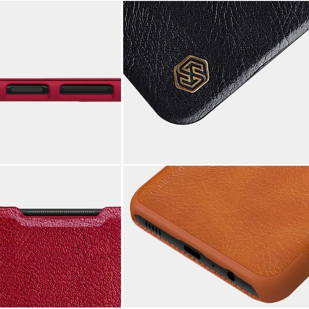 Nillkin Qin leather holster Samsung Galaxy A03s dėklas telefonui raudonos spalvos