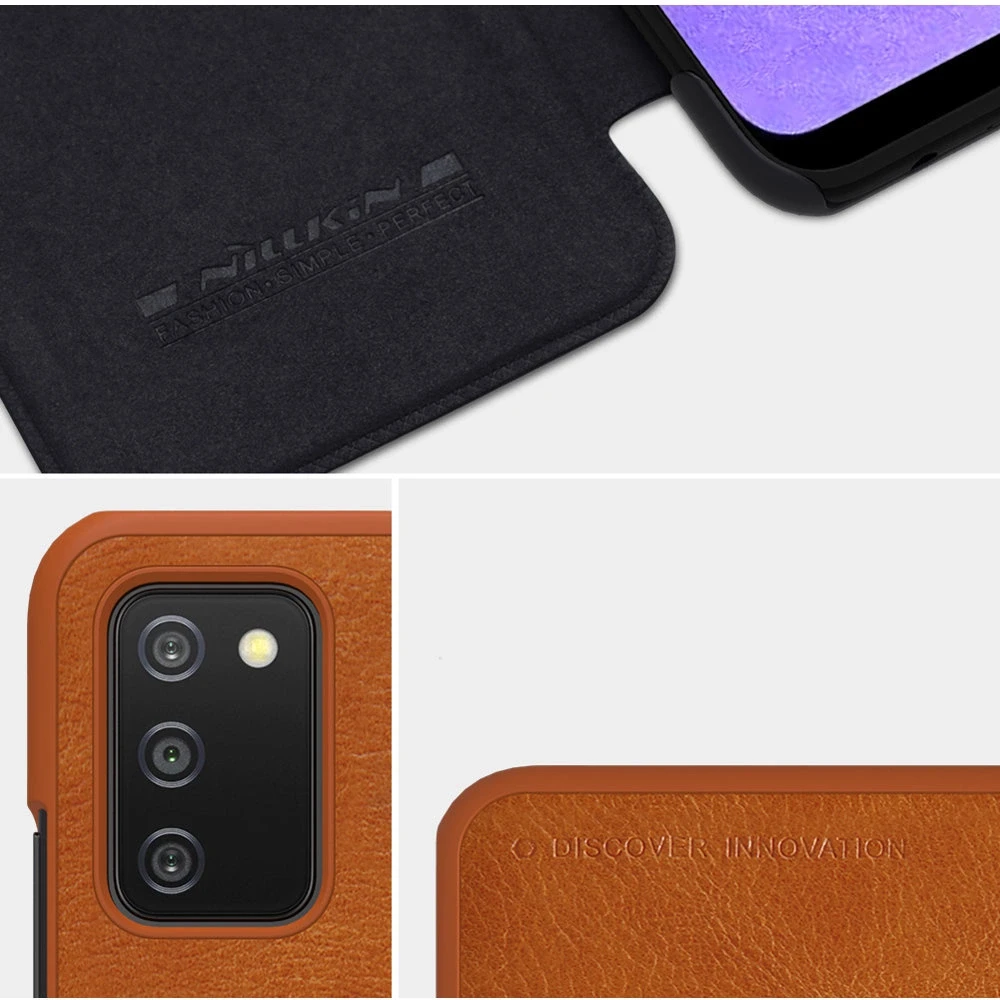 Nillkin Qin leather holster Samsung Galaxy A03s dėklas telefonui raudonos spalvos