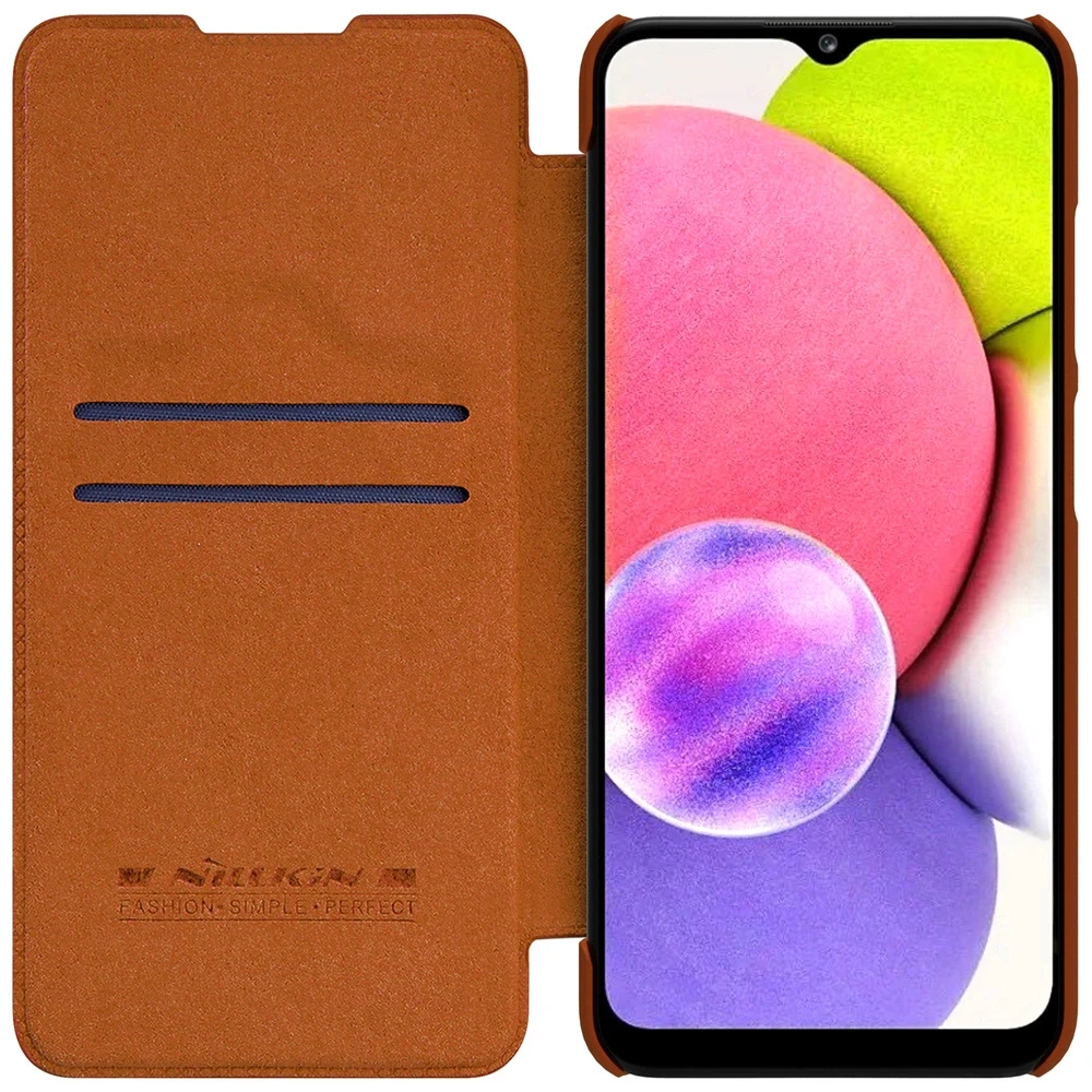 Nillkin Qin leather holster Samsung Galaxy A03s dėklas telefonui raudonos spalvos
