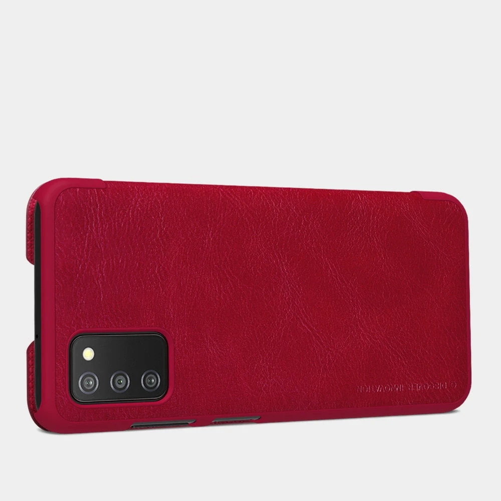 Nillkin Qin leather holster Samsung Galaxy A03s dėklas telefonui raudonos spalvos