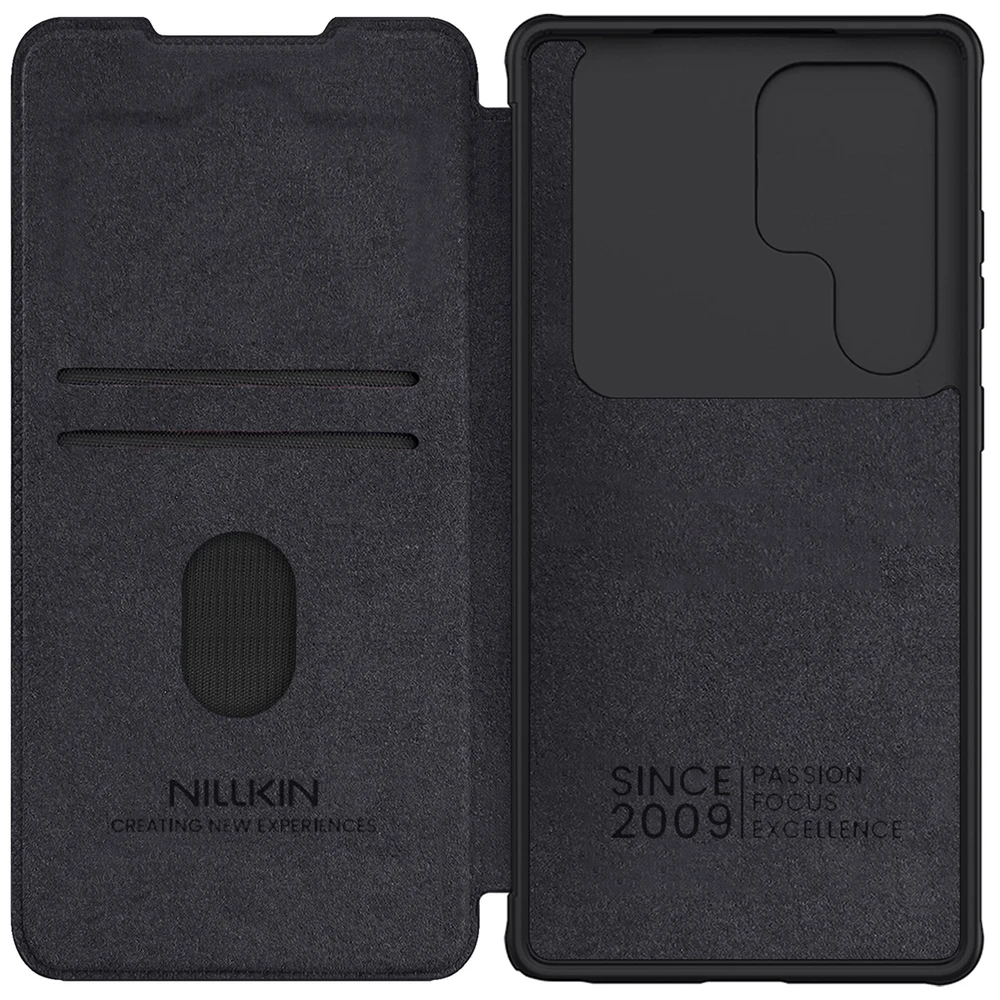Nillkin Qin Pro Samsung Galaxy S25 Ultra – dėklas telefonui juodos spalvos