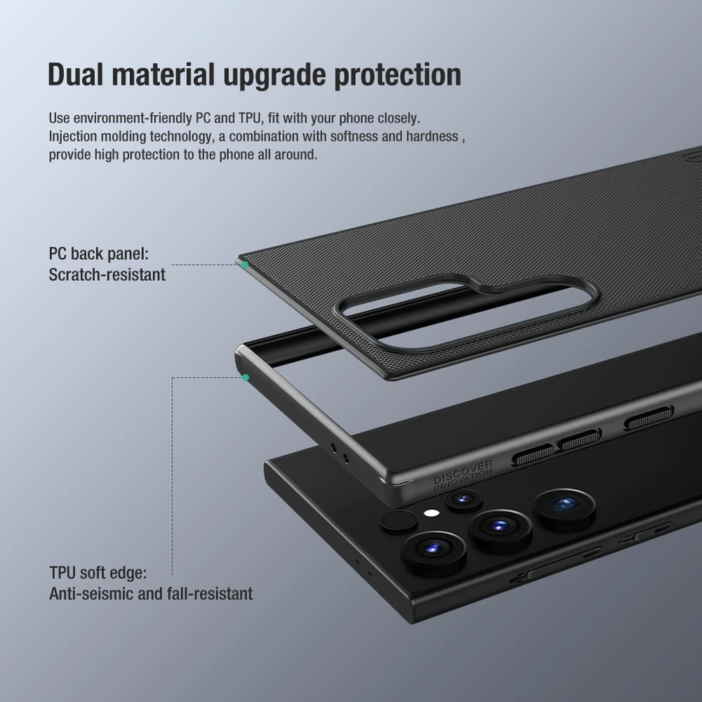 Dėklas Nillkin Super Frosted Shield Pro Samsung S928 S24 Ultra juodas