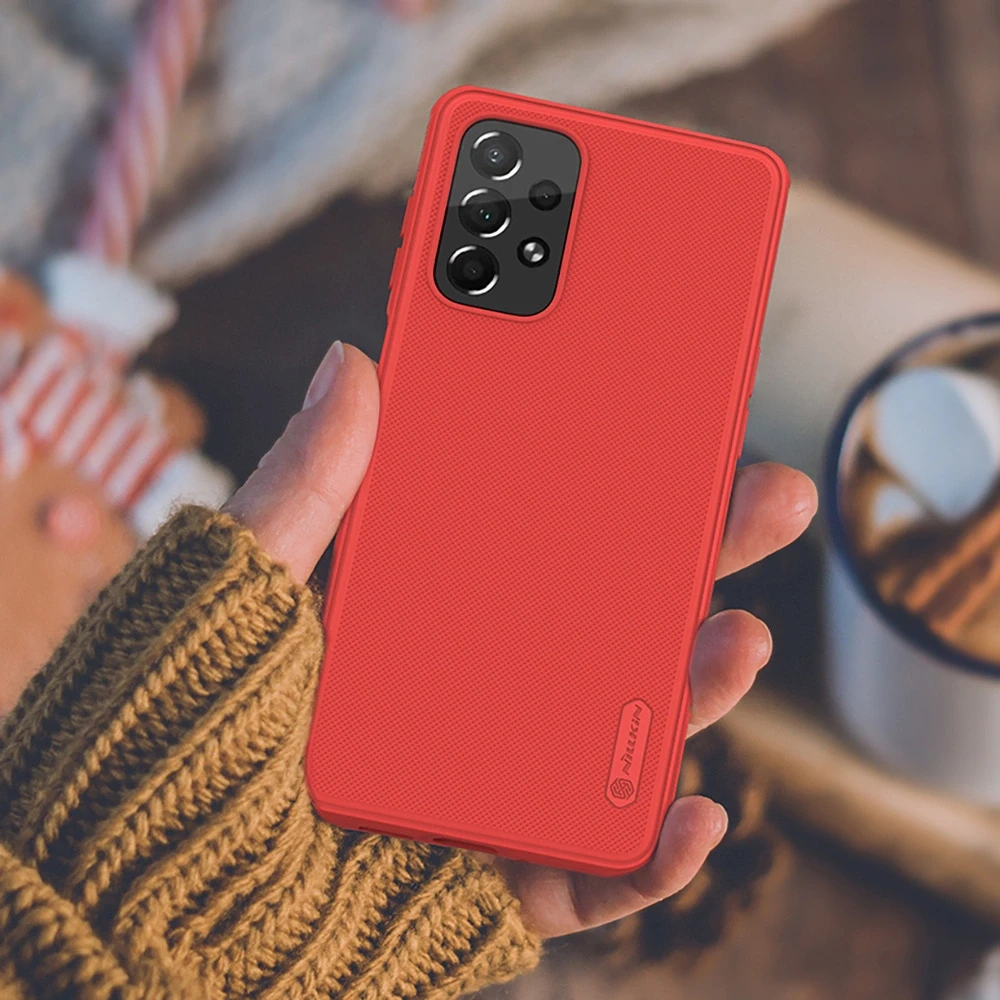 Nillkin Super Frosted Shield Pro durable Samsung Galaxy A73 dėklas telefonui raudonos spalvos