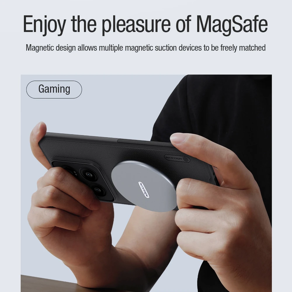 Nillkin Super Frosted Shield Pro Magnetic Case Xiaomi 14 Pro – dėklas telefonui juodos spalvos