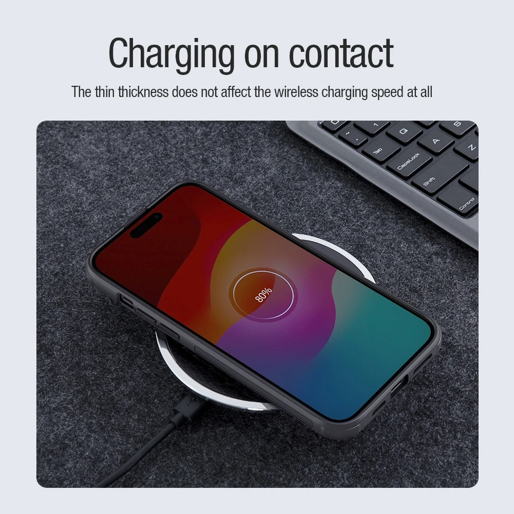 Dėklas Nillkin Super Frosted Shield Pro Magnetic Apple iPhone 15 – juodos spalvos