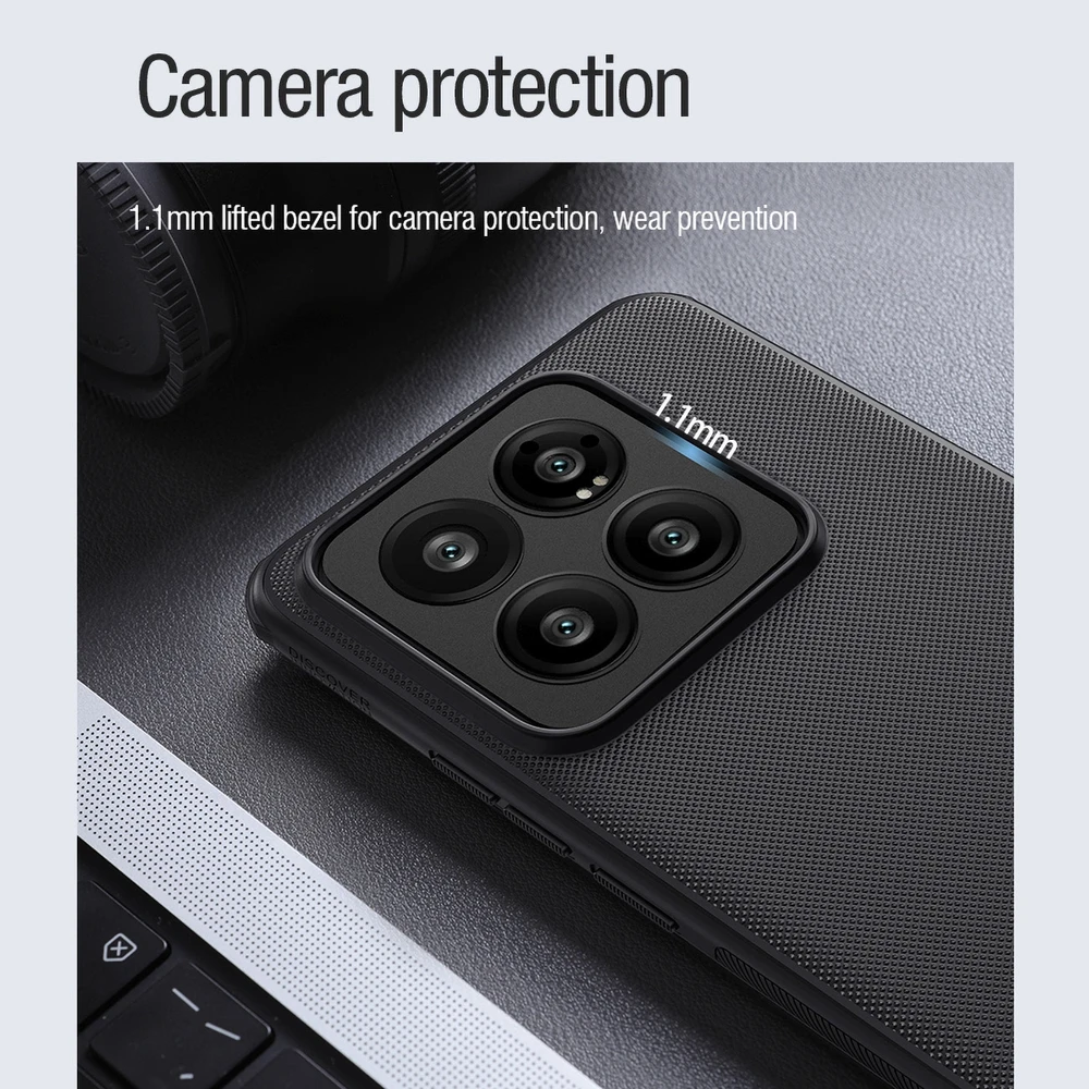 Nillkin Super Frosted Shield Pro Magnetic Case Xiaomi 14 Pro – dėklas telefonui juodos spalvos