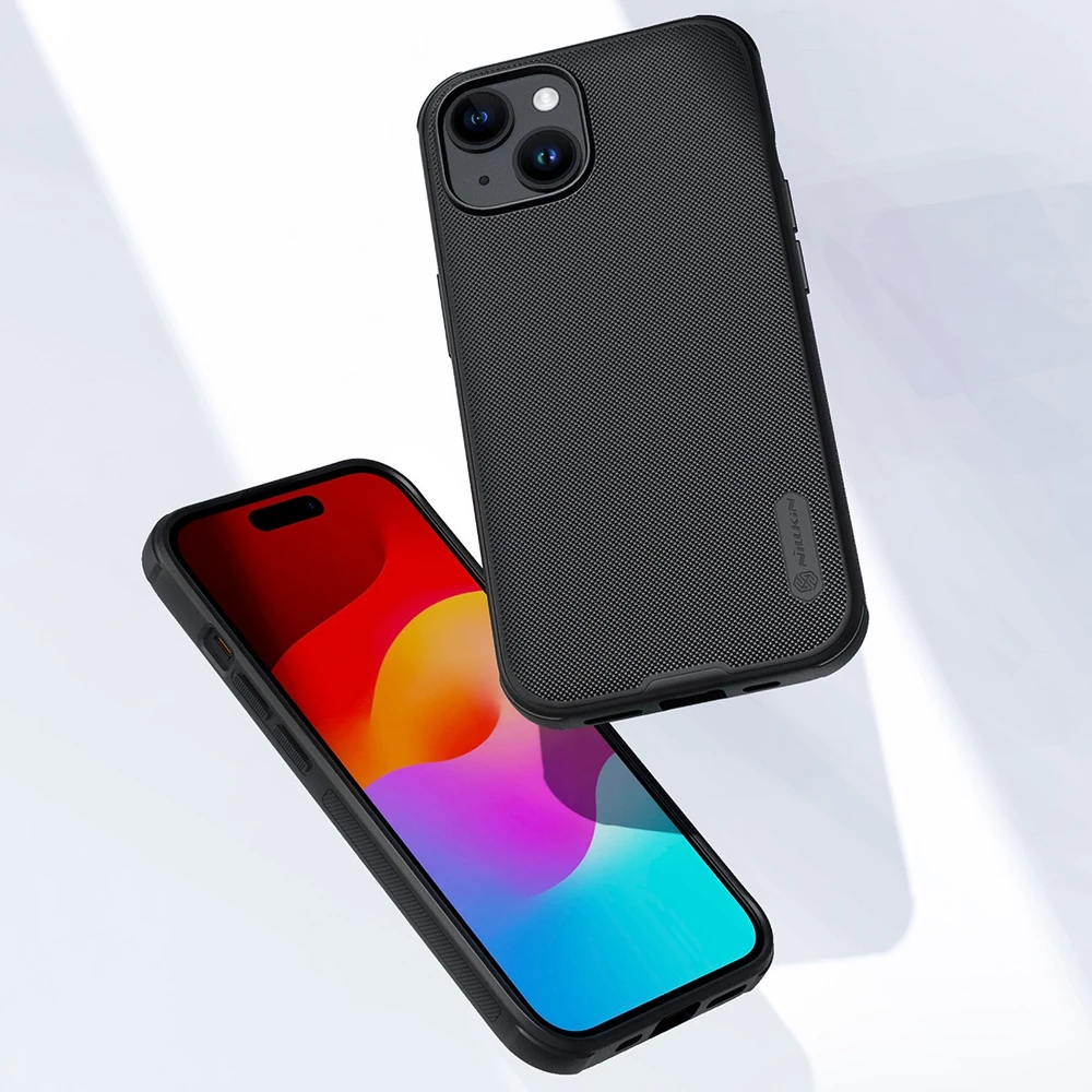 Dėklas Nillkin Super Frosted Shield Pro Magnetic Apple iPhone 15 – juodos spalvos