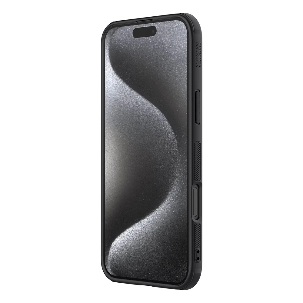 Nillkin Super Frosted PRO Magnetic Back Apple iPhone 16 Pro dėklas telefonui juodos spalvos