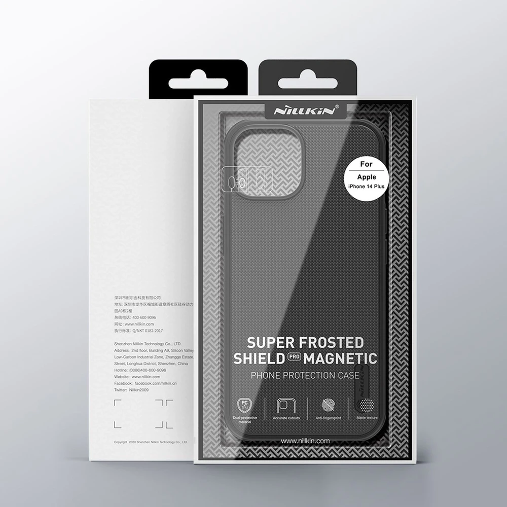 Nillkin Super Frosted Shield Pro dėklas, skirtas Apple iPhone 14 Plus (juodas)
