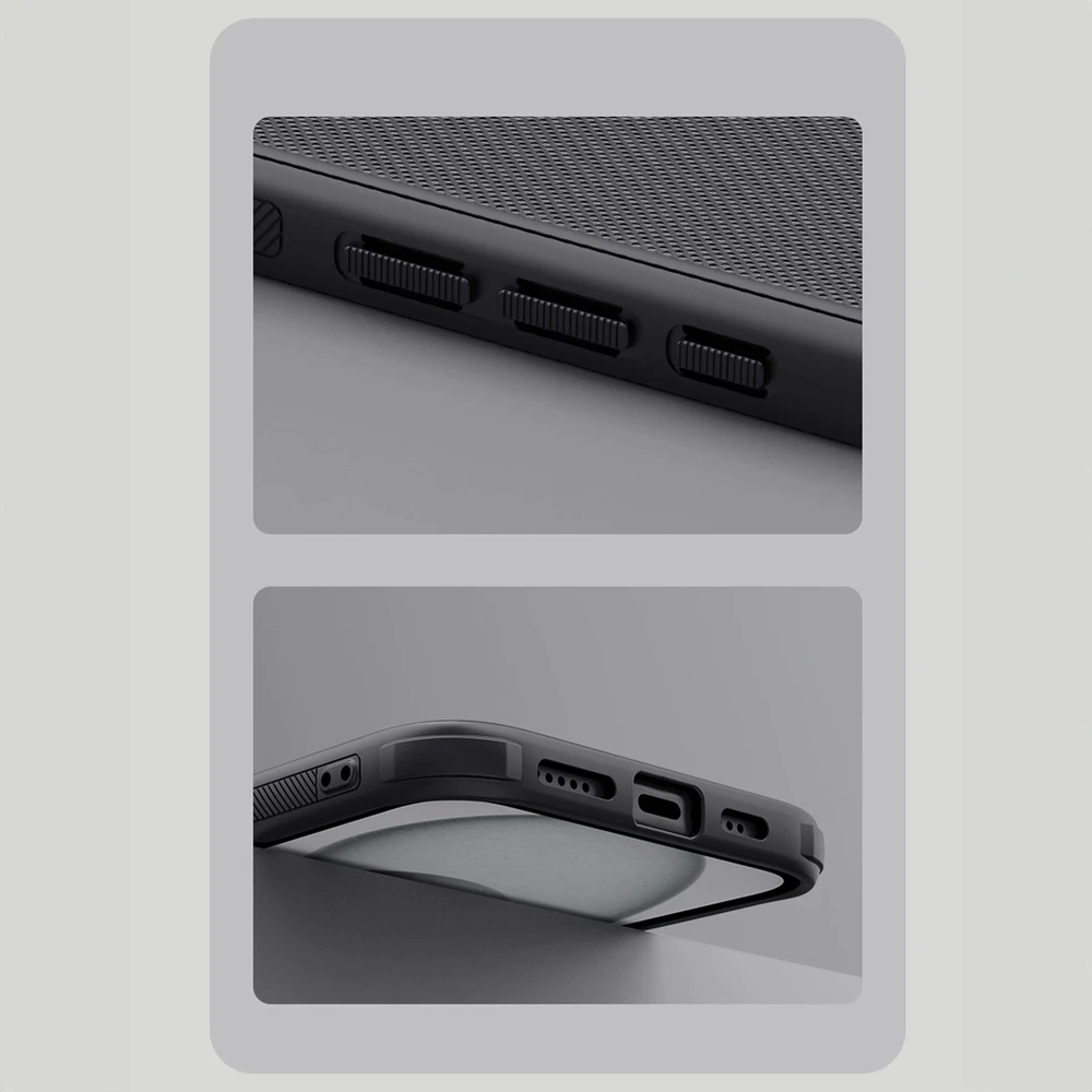 Nillkin Super Frosted PRO Magnetic Back Apple iPhone 16 dėklas telefonui juodos spalvos