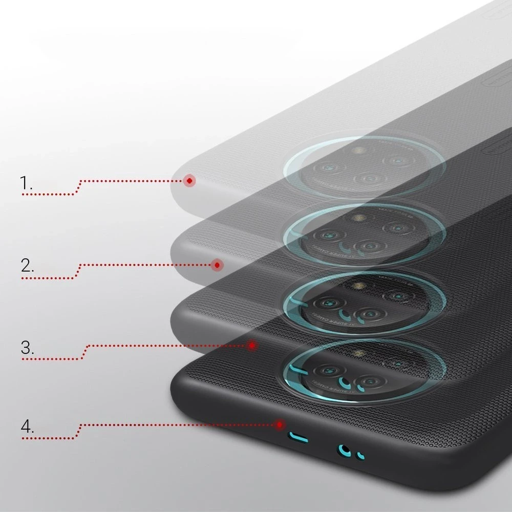 Nillkin Super Frosted Shield reinforced Xiaomi Redmi Note 9T 5G dėklas telefonui juodos spalvos